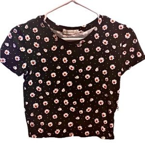 Popular 21 Black Daisy Crop
